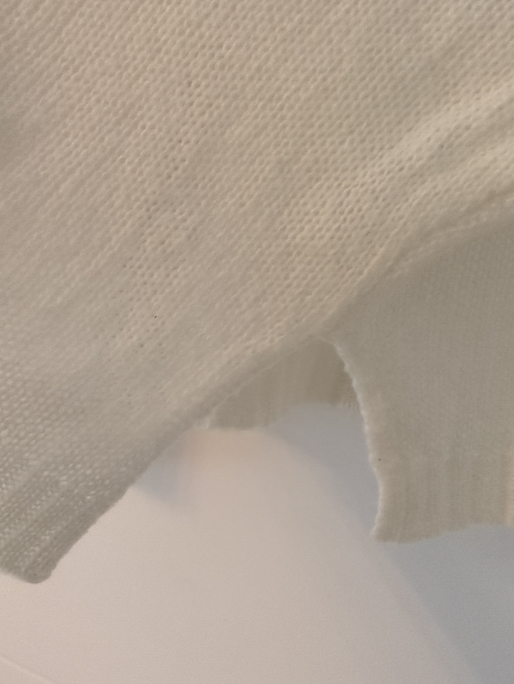 Wooden Ships Cream V-Neck Lightweight Wool Mohair Blend Knit Sweater Crew neck L - Picture 5 of 5